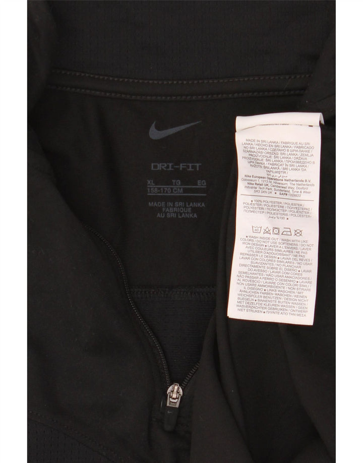 Nike Boys Dri Fit Pullover med lynlås-hals træningsdragt Top 13-14 år XL Sort