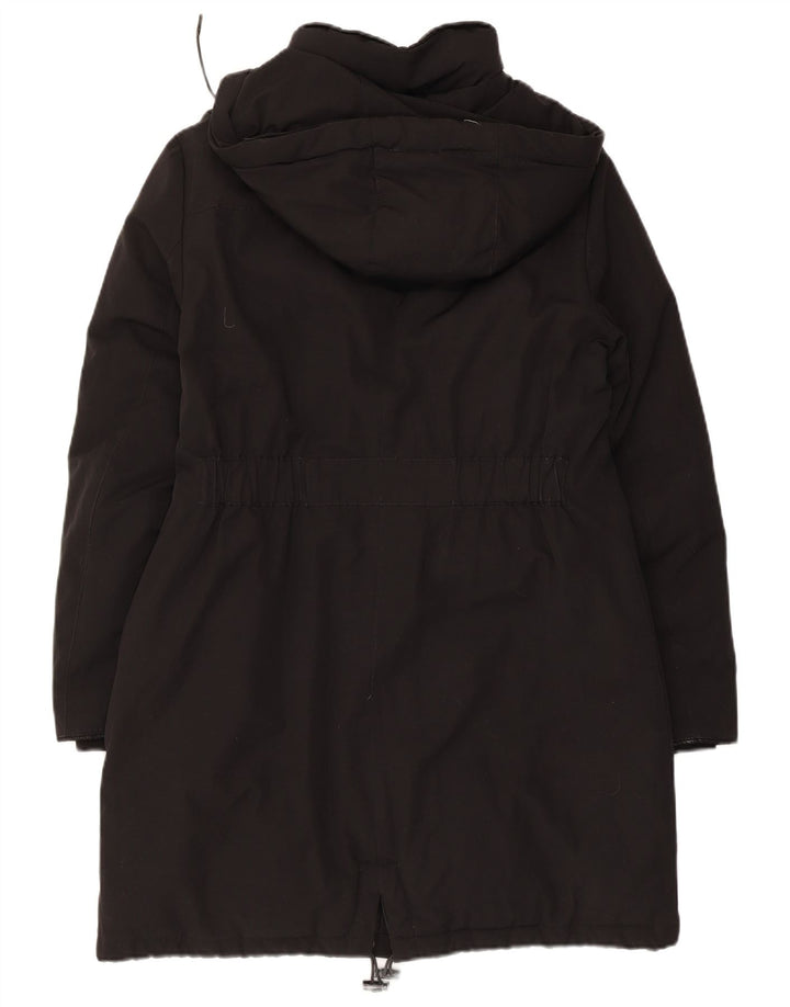 Calvin Klein Jeans Dame Hooded Windbreaker Coat UK 14 Medium Black