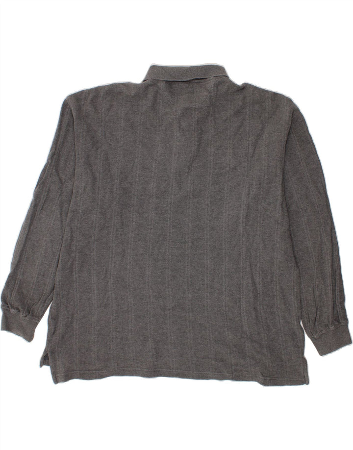 IZOD Mens Long Sleeve Polo Shirt XL Grey Cotton Vintage Izod and Second-Hand Izod from Messina Hembry 