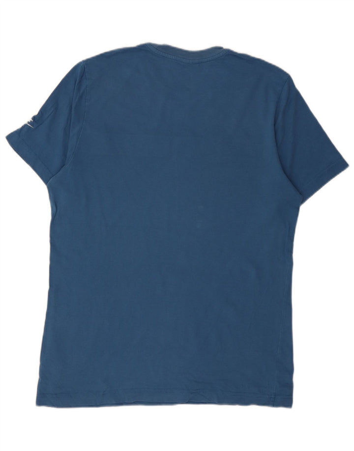 Nike Grafisk T-shirt top mellemblå bomuld til mænd