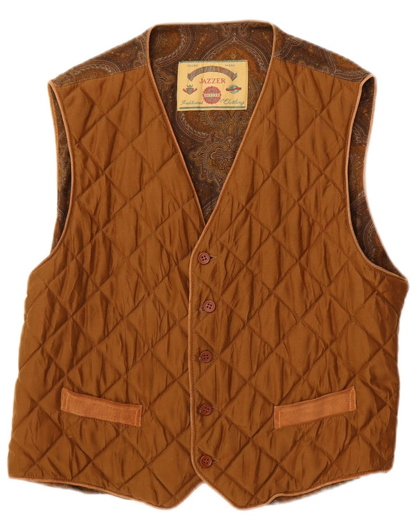 Vintage Mens Waistcoat IT 54 XL Brown Polyester