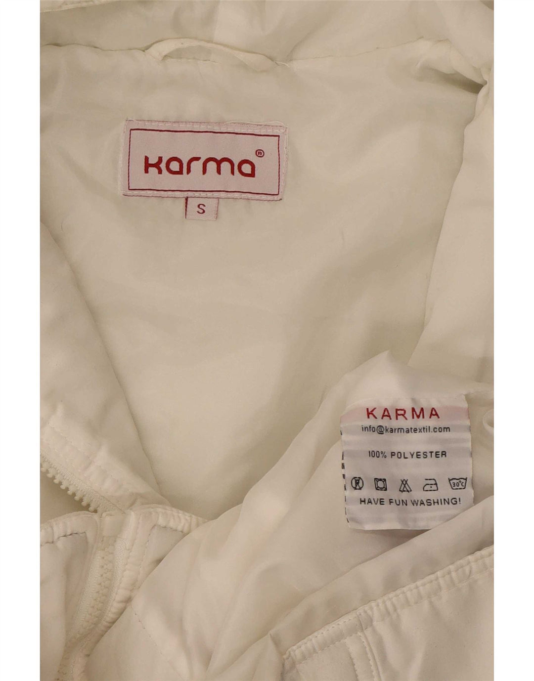Karma hættejakke til kvinder UK 10 Small White Colourblock Polyester