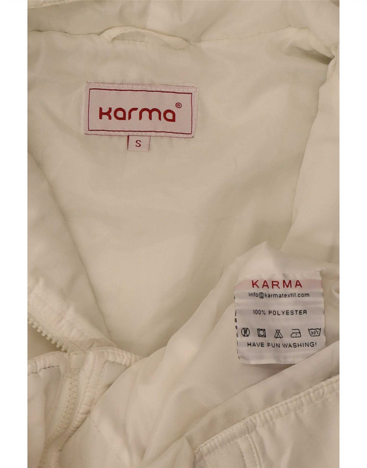 Karma hættejakke til kvinder UK 10 Small White Colourblock Polyester