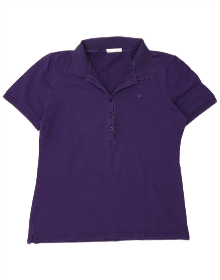 Joop Dame Polo Shirt IT 44 Medium Lilla Bomuld