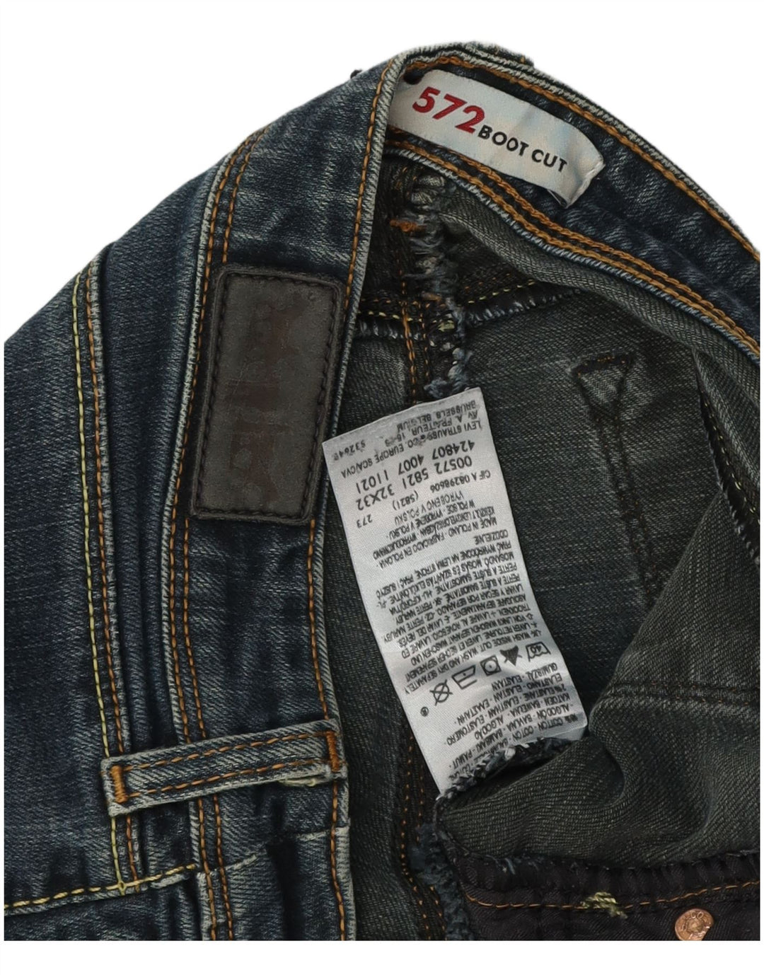 LEVI'S Dame 572 Bootcut Jeans W32 L29 Blå Bomuld