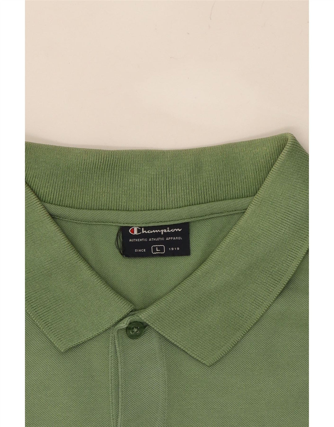 CHAMPION Mens Polo Shirt Large Green Cotton Vintage Champion and Second-Hand Champion from Messina Hembry 