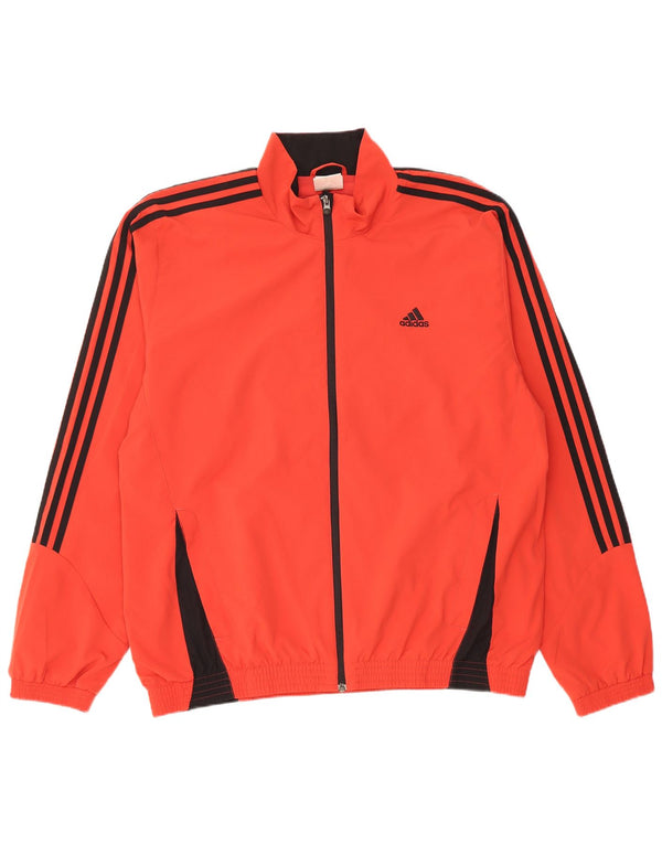 Adidas Mens Tracksuit Top Jacket XL Red Colourblock Polyester