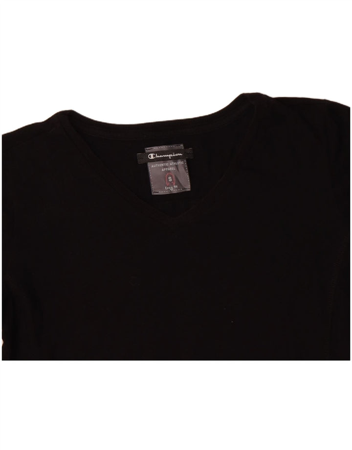 CHAMPION Womens Easy Fit Top Langærmet UK 10 Small Black Bomuld