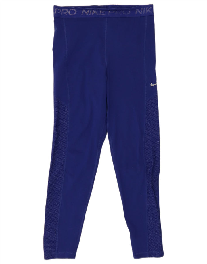 NIKE Grafiske Leggings til kvinder UK 12 Medium Blue Polyester