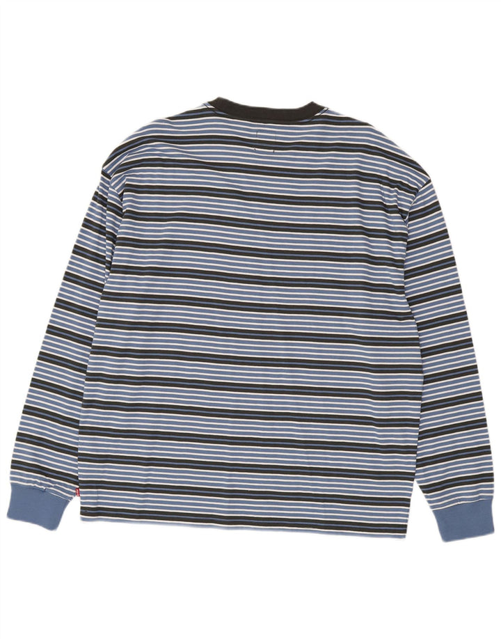 Levi's Herre Oversized Top Langærmet Mellemblå Stribet Bomuld