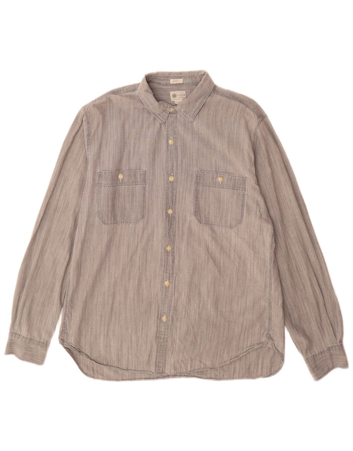 J. Crew Skræddersyet skjorte til mænd, stor grå bomuld