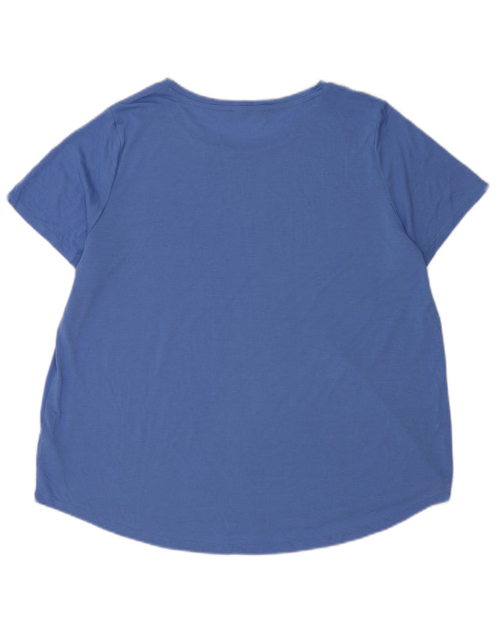 Marks & Spencer Dame T-Shirt Top UK 20 2XL Blå Polyester