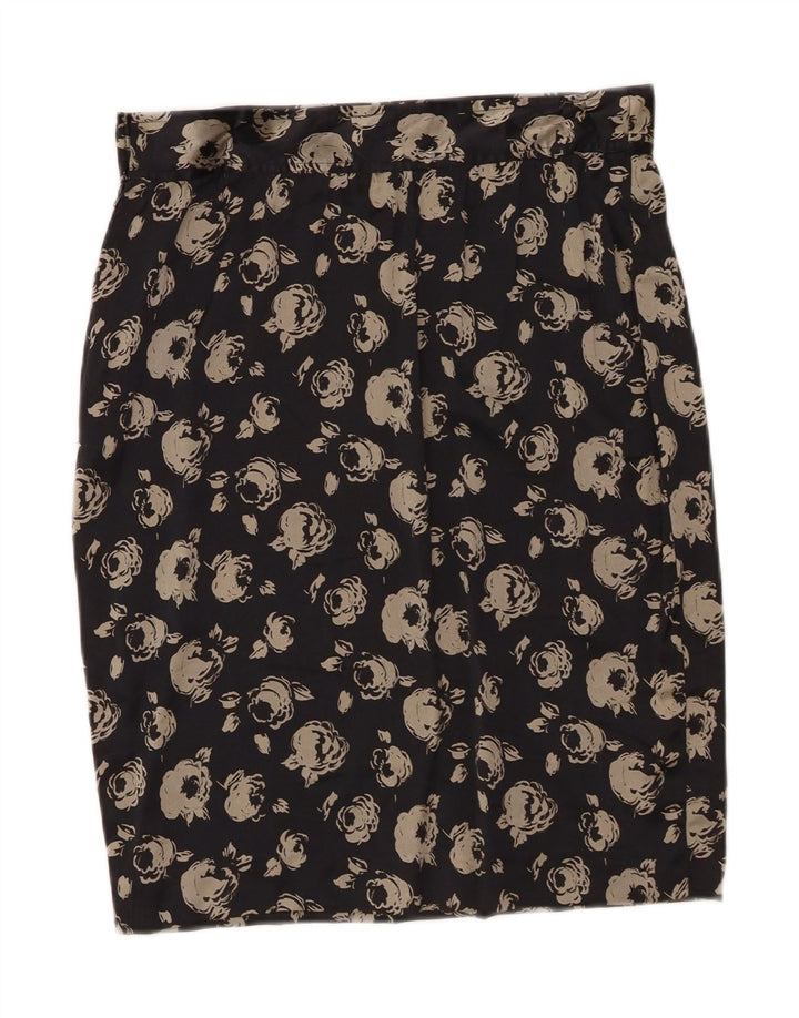 UNGARO Womens Pencil Skirt IT 46 Large W30 Black Floral Vintage Ungaro and Second-Hand Ungaro from Messina Hembry 