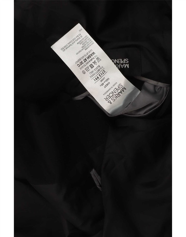 Marks & Spencer Herre 2-knaps blazerjakke UK 40 Medium Sort Polyester