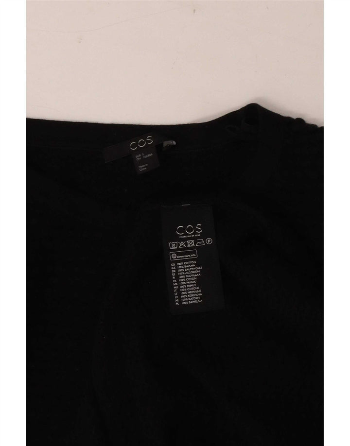 Cos Dame Top Langærmet UK 10 Small Black Bomuld