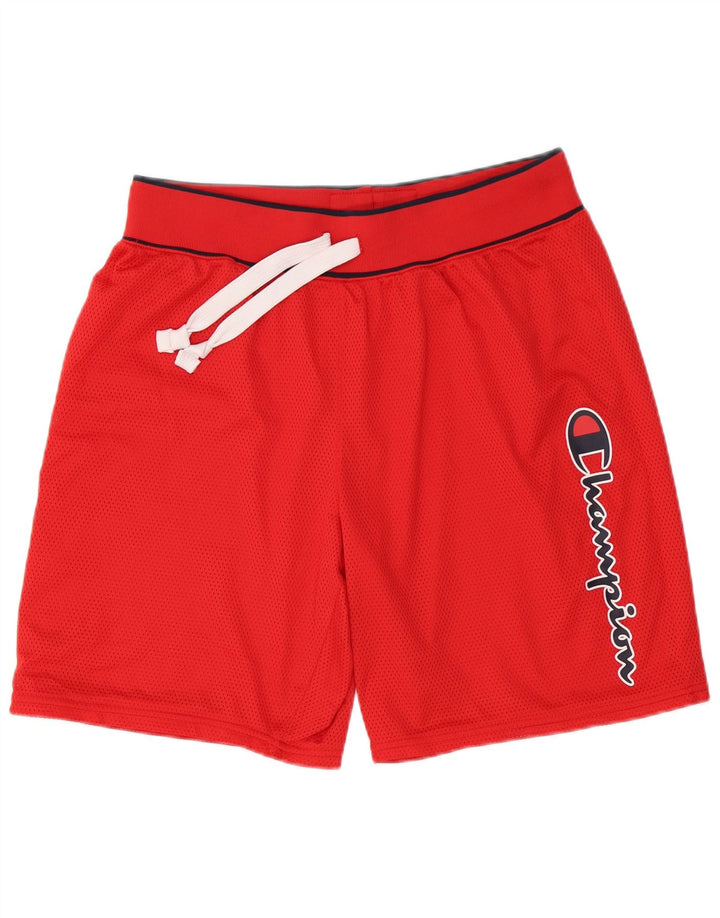 CHAMPION Mens Graphic Sport Shorts Medium  Red Polyester