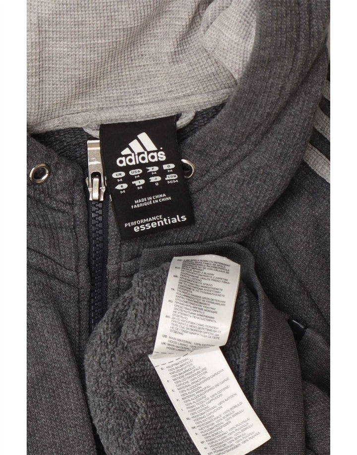 Adidas Hættetrøje med lynlås til mænd mellemgrå bomuld