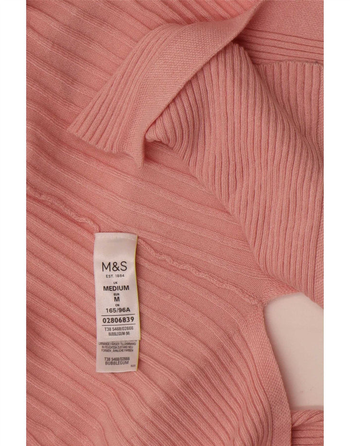 Marks & Spencer Dame Longline Åben Cardigan Sweater UK 14 Medium Pink