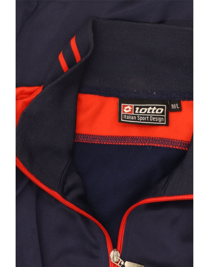 LOTTO Mens Full Tracksuit Medium  Navy Blue Colourblock Polyester Vintage Lotto and Second-Hand Lotto from Messina Hembry 
