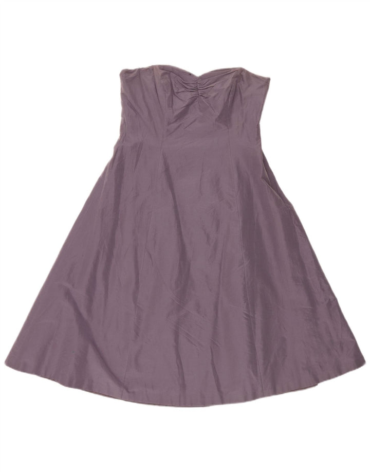 Coast Dame Stropløs Kjole UK 14 Medium Lilla Bomuld