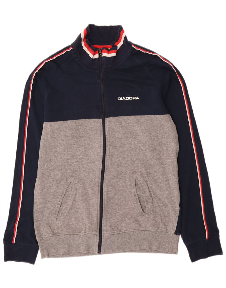 Diadora herre retro træningsdragt topjakke Stor marineblå farveblok