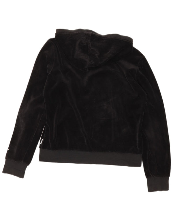 Arena Dame Oversized Grafisk Velour Hættetrøje Sweater UK 6 XS Sort