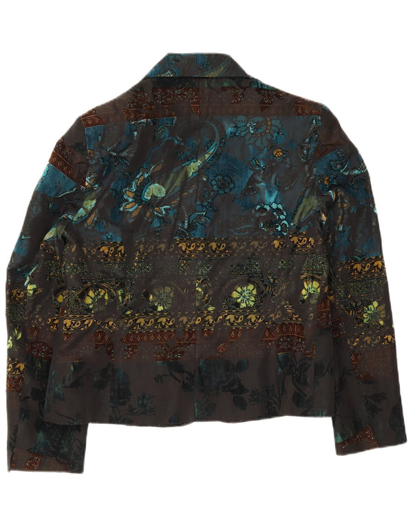 Vogue Womens 3 Button Blazer Jacket UK 14 Large Multicoloured Floral