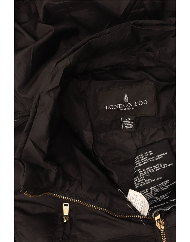 LONDON FOG Polstret hættejakke til kvinder UK 10 Lille sort polyester
