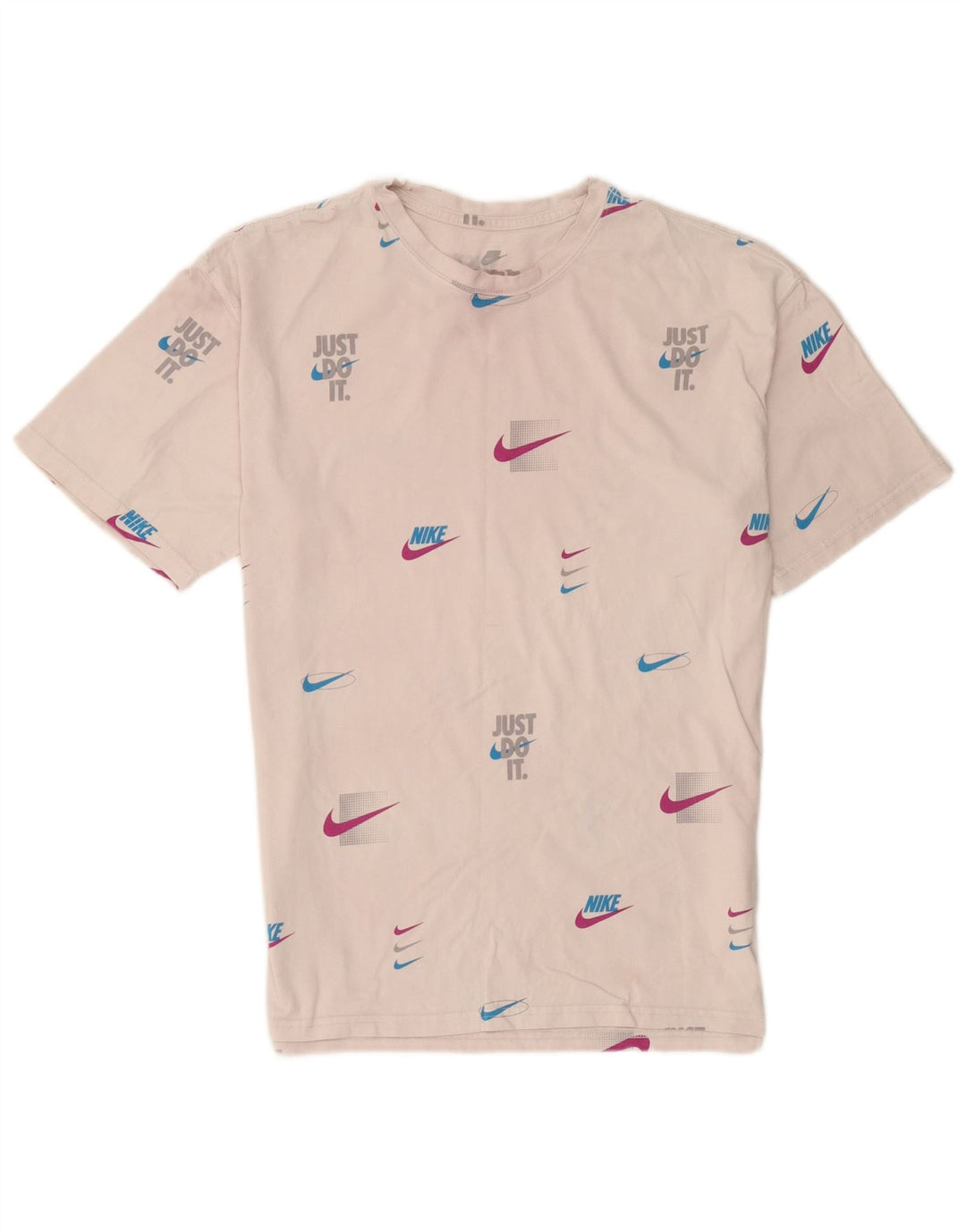 Nike Herre Loose Fit Grafisk T-shirt Top Medium Hvid Bomuld