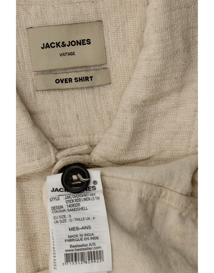 Jack & Jones herre overshirt skjorte lille beige hør