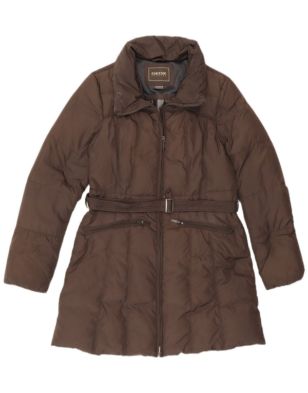 Geox polstret frakke til kvinder UK 14 Stor brun polyester