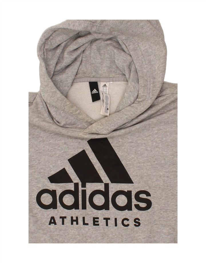 ADIDAS Mens Graphic Hoodie Jumper Medium Grey Cotton Vintage Adidas and Second-Hand Adidas from Messina Hembry 