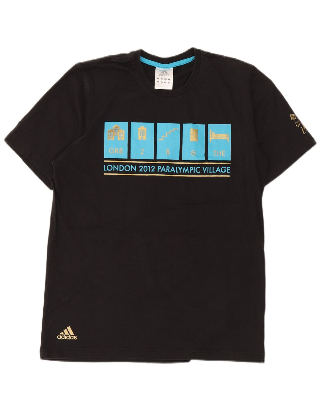 Adidas Herre grafisk T-shirt Top Medium Sort Bomuld