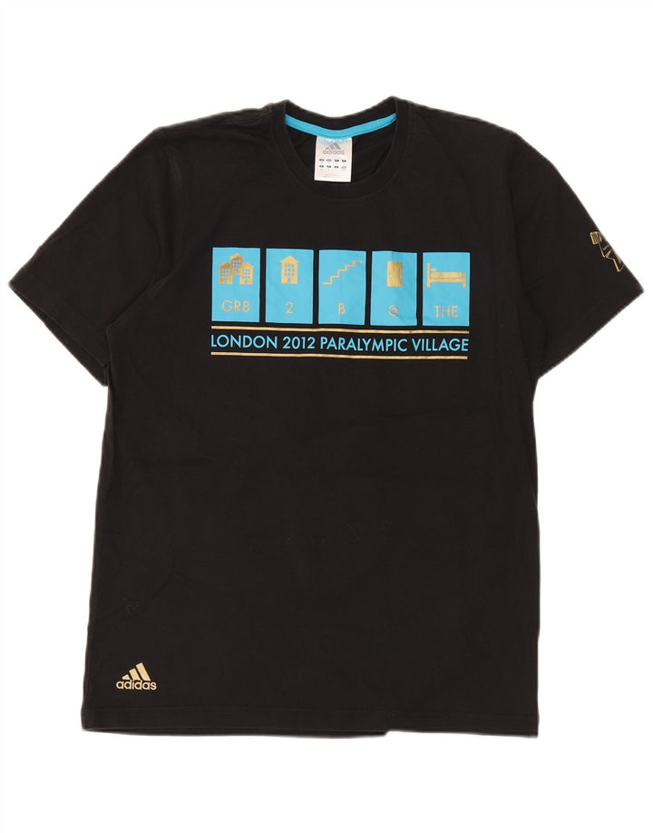 Adidas Herre grafisk T-shirt Top Medium Sort Bomuld