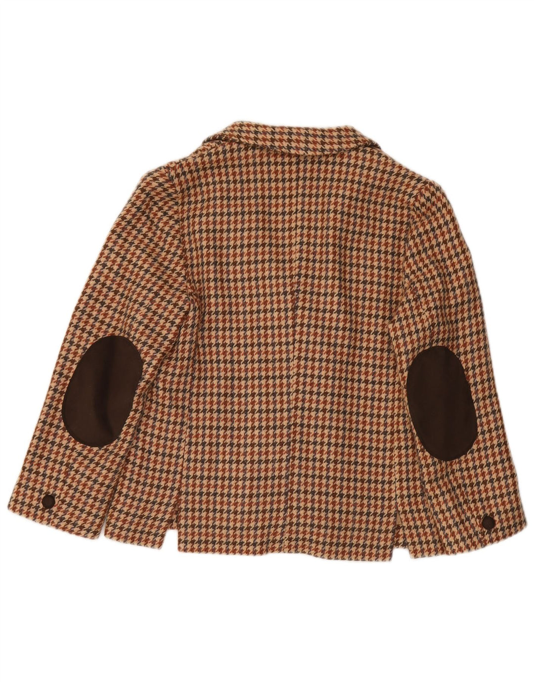 Vintage dame 3-knaps blazerjakke UK 12 Medium Beige Houndstooth