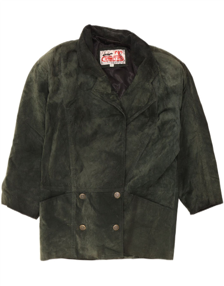 DIMITRI Womens Oversized Suede Overcoat UK 10 Small Green Leather Vintage Dimitri and Second-Hand Dimitri from Messina Hembry 