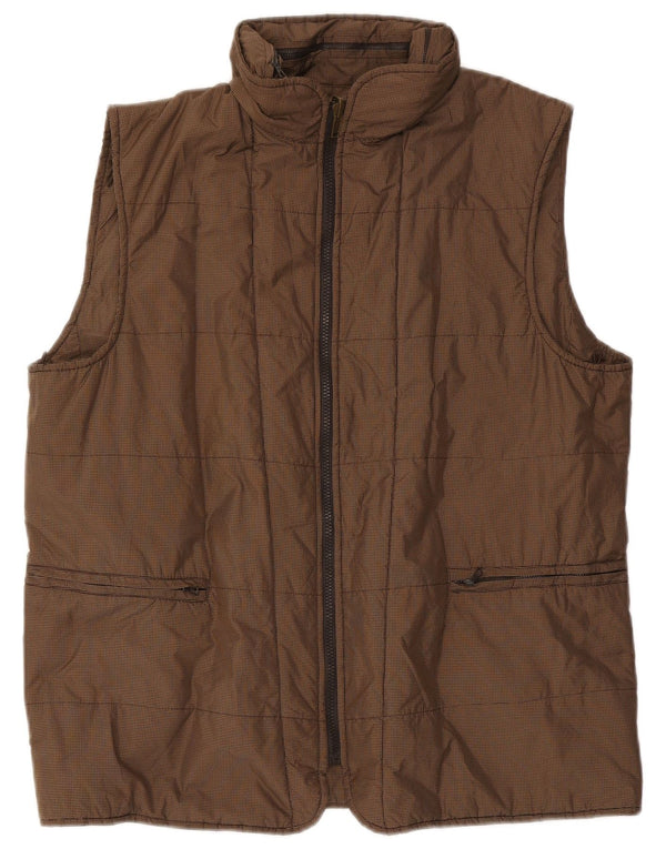 Henry Cottons Herre Hooded Padded Gilet IT 54 2XL Brun Gingham Polyester