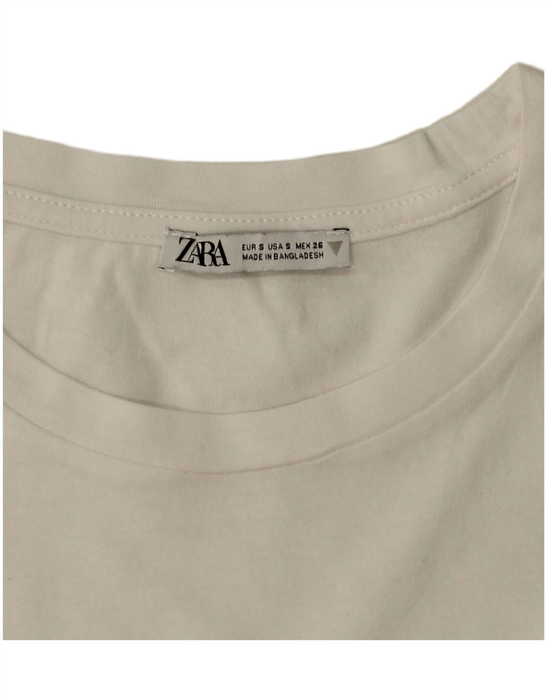 Zara Womens Oversized Crop T-Shirt Top UK 10 Small White