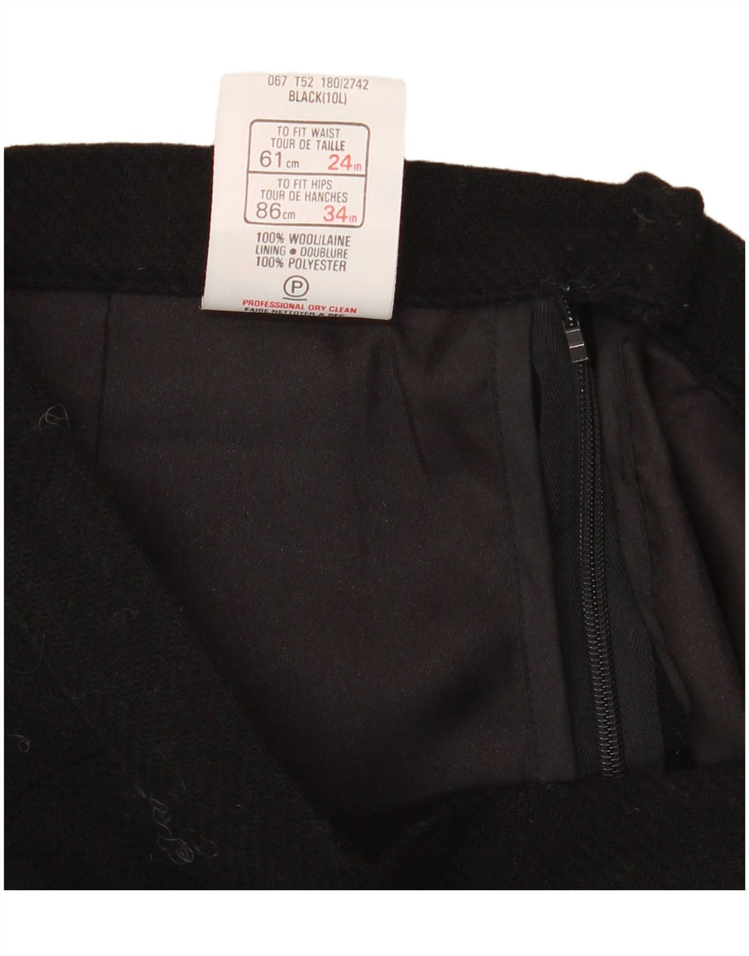 St Michael Dame A-Line nederdel UK 10 Small W24 Black Wool