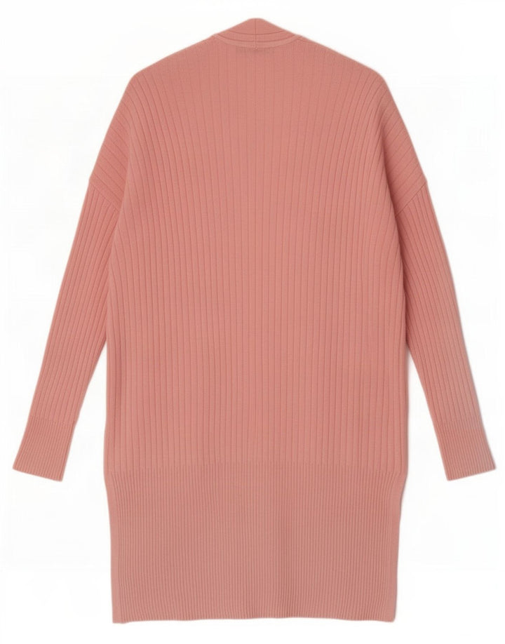 Marks & Spencer Dame Longline Åben Cardigan Sweater UK 14 Medium Pink