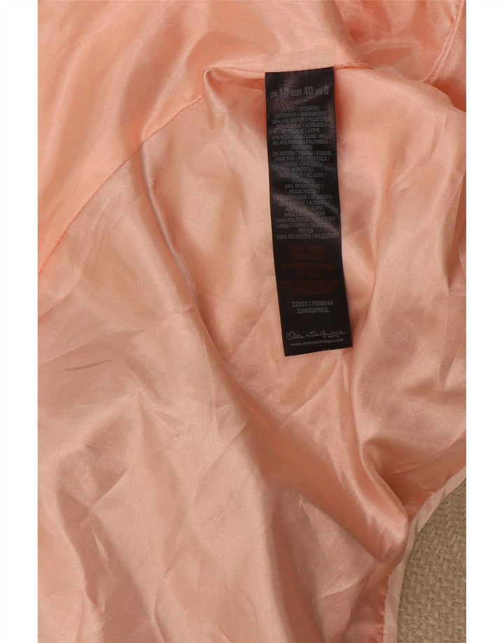 Topshop Dame Overfrakke UK 12 Medium Beige Colourblock Polyester