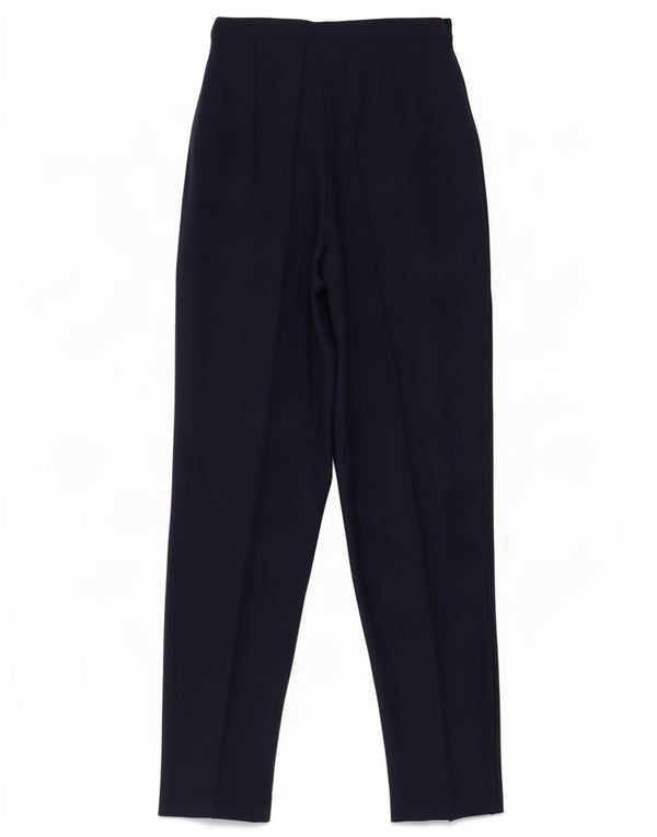 Vintage Womens High Waist Casual Trousers IT 42 Medium W26 L27 Navy Blue