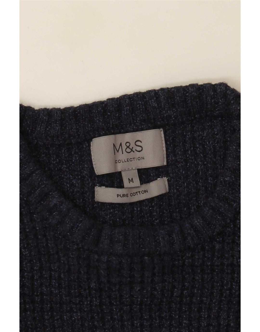 Marks & Spencer Herre sweater med rund hals, medium marineblå bomuld