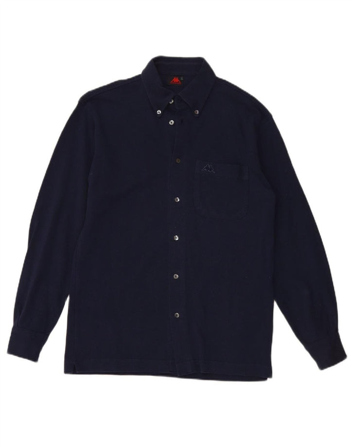 KAPPA Mens Shirt Small Navy Blue Cotton Vintage Kappa and Second-Hand Kappa from Messina Hembry 
