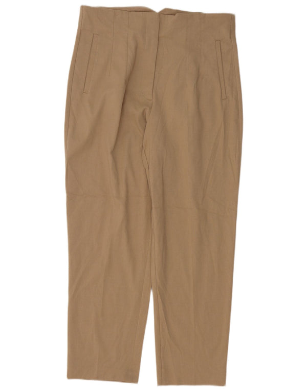 Zara Dame Højtaljet tilspidsede Casual Bukser Large W30 L27 Beige