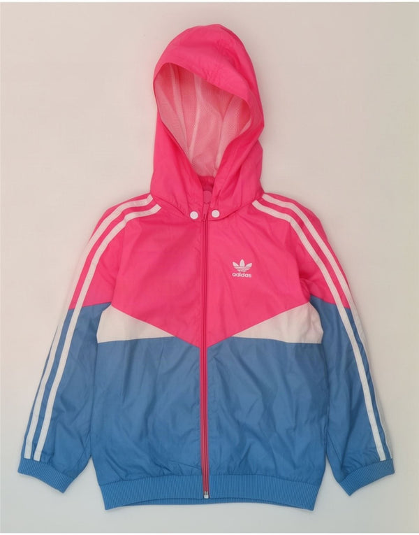 Adidas Tøjjakke med hætte til piger 6-7 år Pink Colourblock