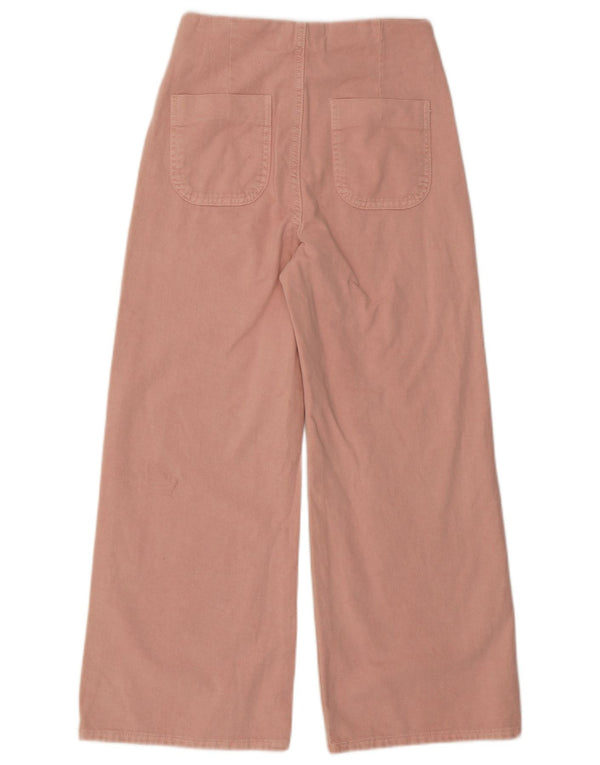 Zara Dame Jeans med høj talje og brede ben EU 34 2XS W25 L25 Pink