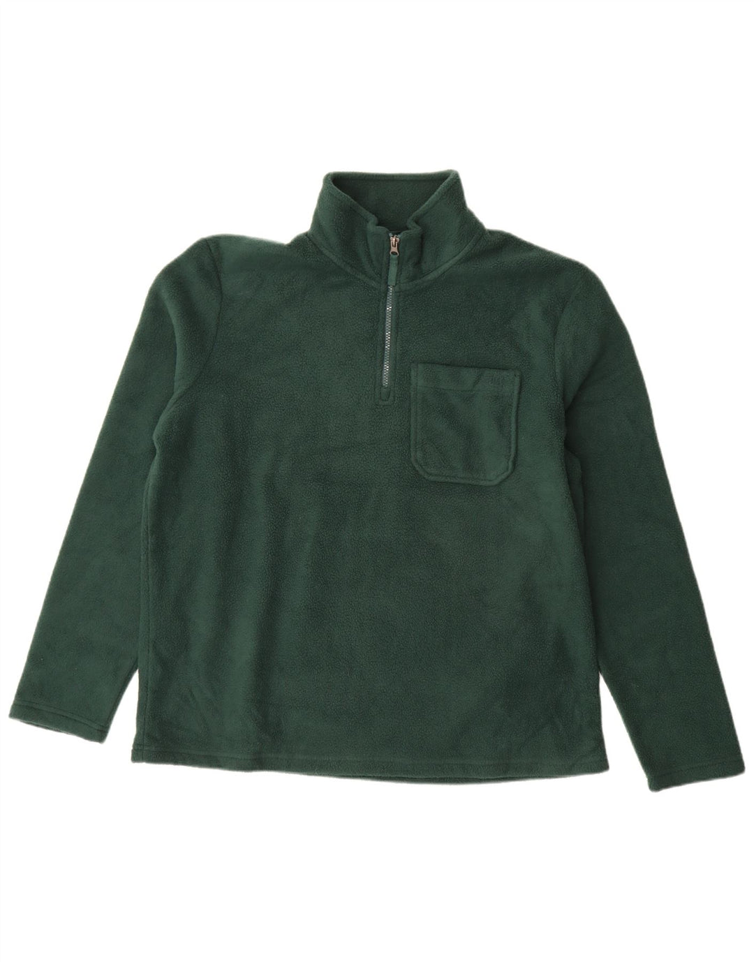 Marks & Spencer Fleece Jumper med lynlås til mænd Stor grøn polyester
