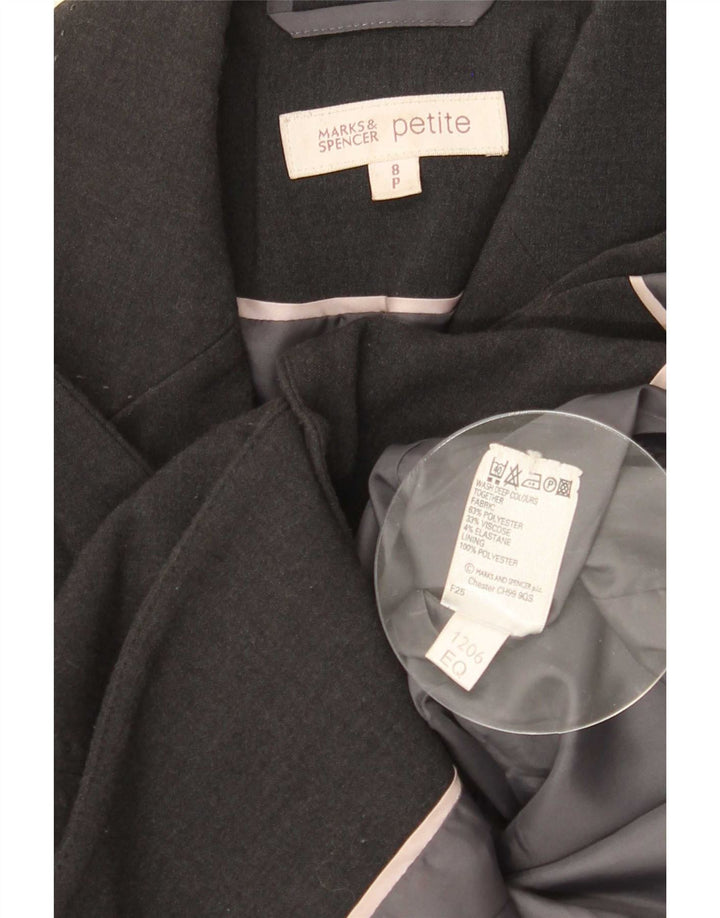 Marks & Spencer Dame Petite 3-knaps blazerjakke UK 8 Small Grå