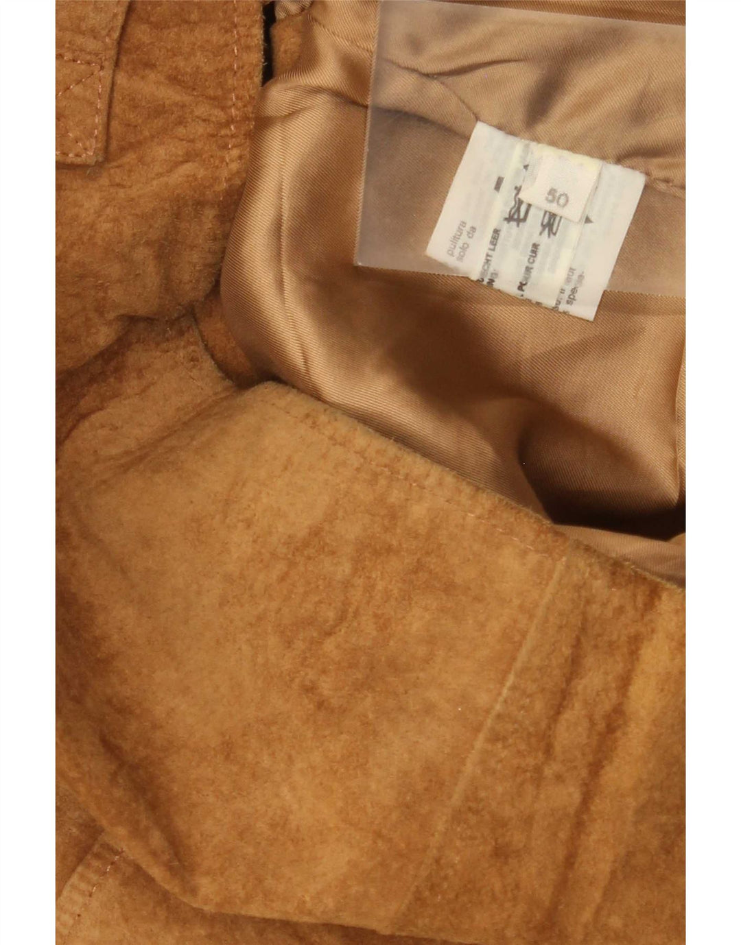 Vintage herre ruskindsjakke IT 50 Stort beige læder